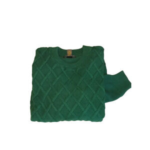 Alexander Julian Men's Green Crew Neck Large Sweater 100% Cotton Normcore Winter